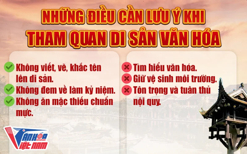 Những điều cần lưu ý khi tham quan di sản văn hóa