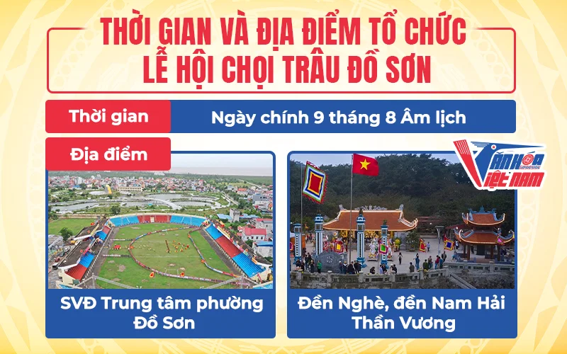 Thời gian và địa điểm tổ chức lễ hội chọi trâu Đồ Sơn