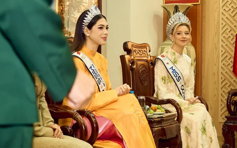 Hoa hậu và Á hậu Cosmo 2025 trải nghiệm văn hóa Việt