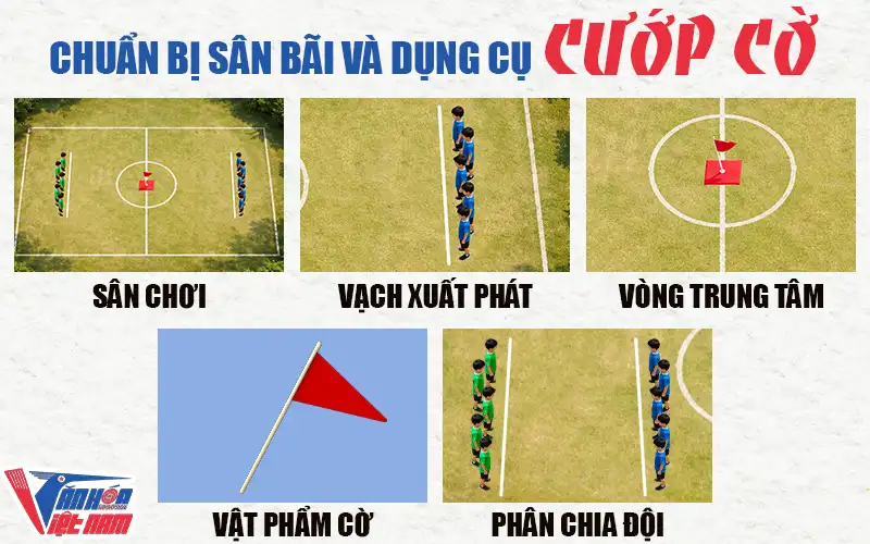 Chuẩn bị sân bãi và dụng cụ cướp cờ