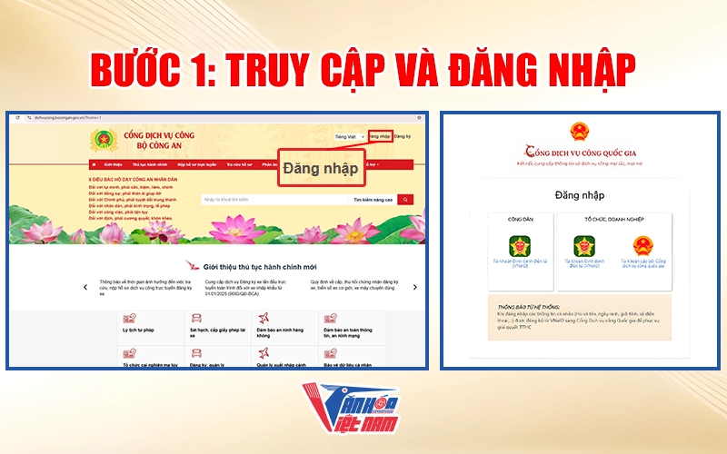 Truy cập vào Cổng dịch vụ công Bộ Công an