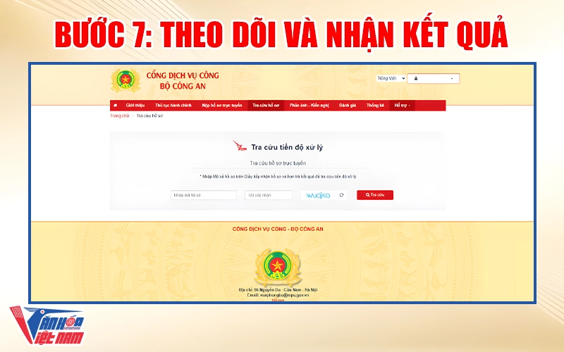 Theo dõi và nhận kết quả
