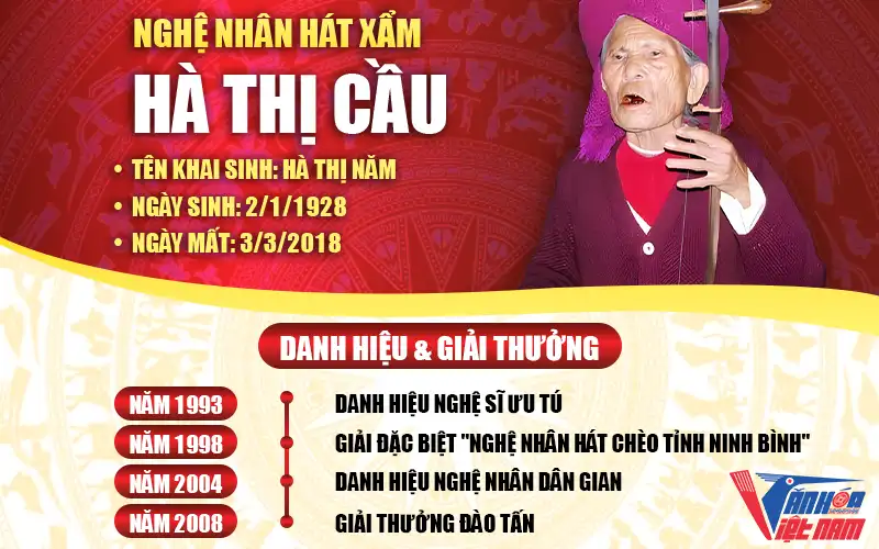 Những dấu mốc vàng son trong sự nghiệp hát xẩm Hà Thị Cầu