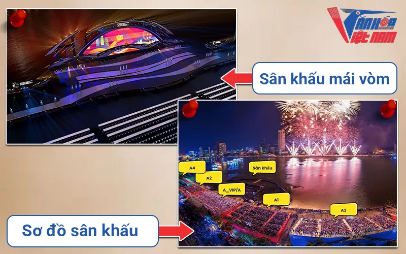 Cấu trúc sân khấu và địa điểm tổ chức lễ hội pháo hoa Đà Nẵng