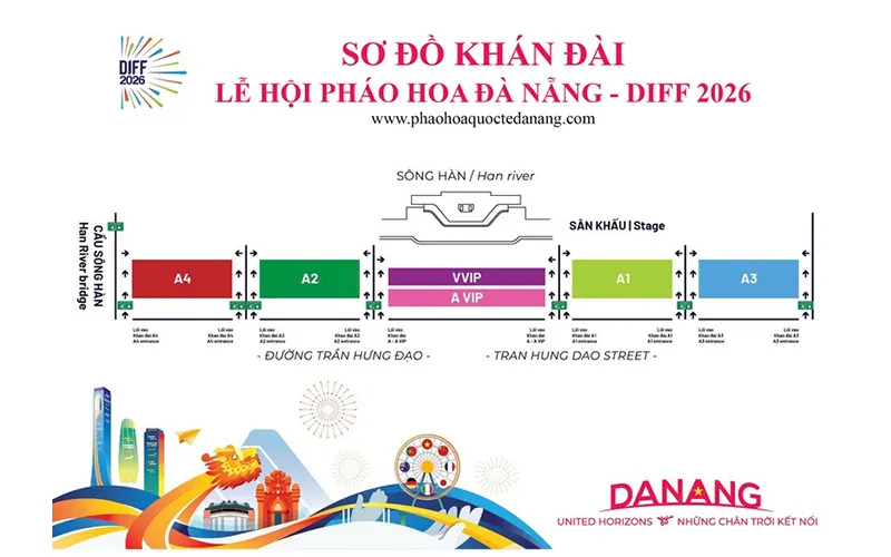 Sơ đồ giá vé xem lễ hội pháo hoa quốc tế Đà Nẵng