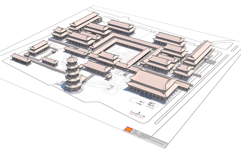 Hình ảnh phục dựng 3D quy mô Hoàng cung Thăng Long thời Lý