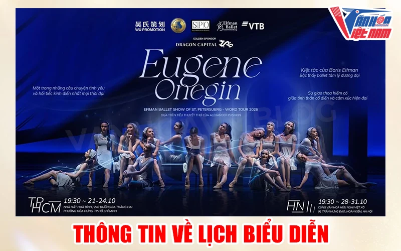 Thông tin về lịch biểu diễn vở "Eugene Onegin"