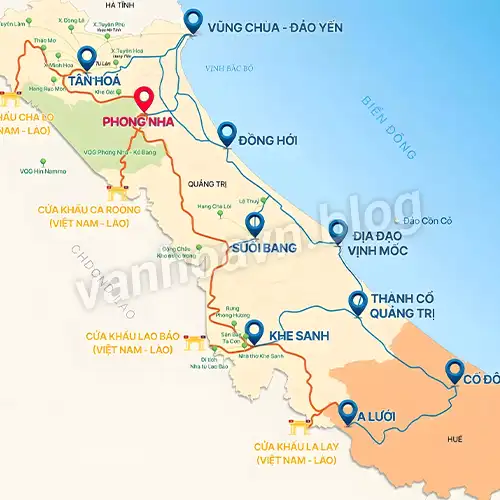Vị trí của Vườn quốc gia Phong Nha - Kẻ Bàng