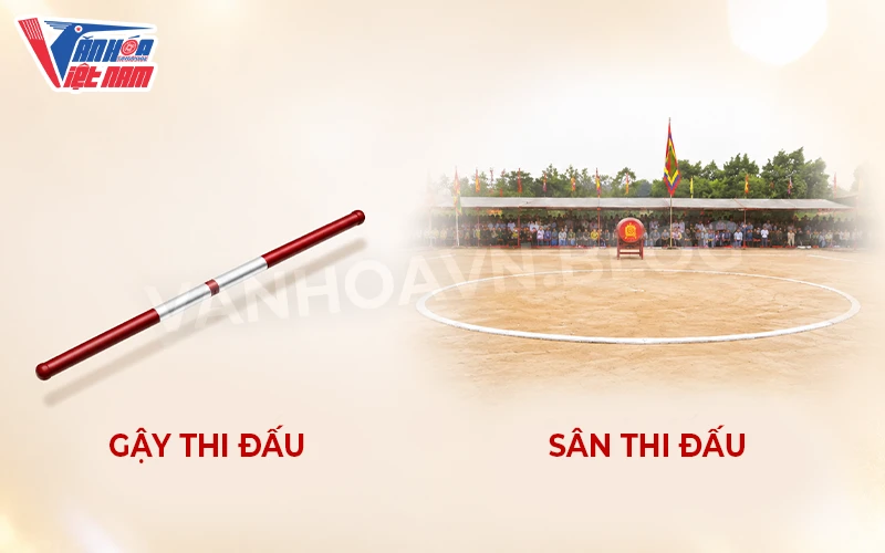 Dụng cụ và sân thi đấu trò chơi đẩy gậy