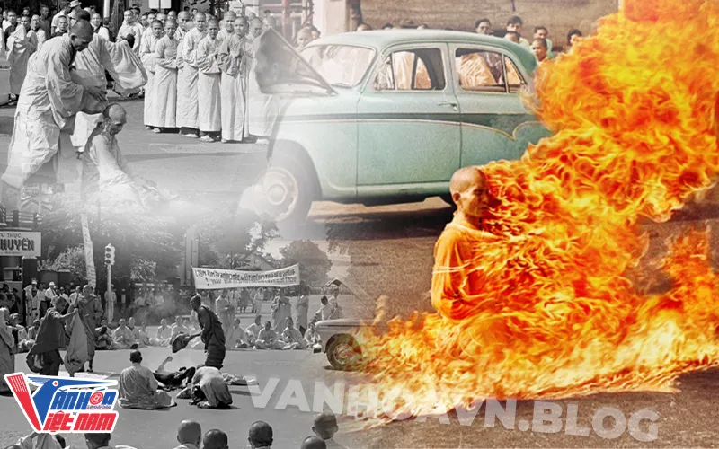 Hình ảnh Hòa thượng Thích Quảng Đức tự thiêu ngày 11/6/1963
