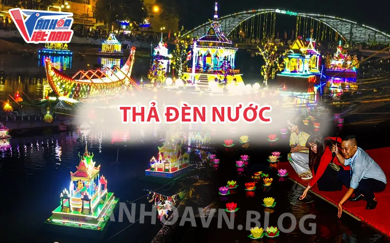 Thả đèn nước trong lễ hội Ok Om Bok
